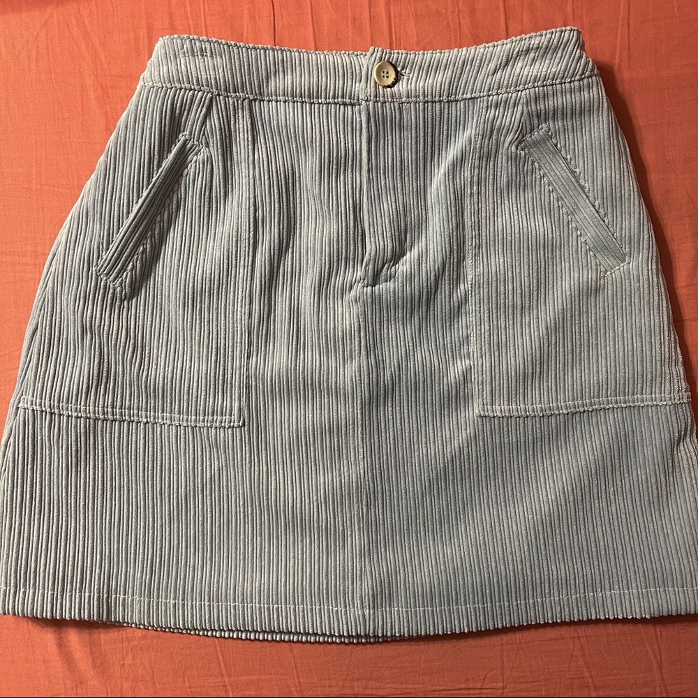 Blue Ribbed Skirt